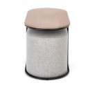 Комплект HALMAR PAMPA (стол журнальный + 2 пуфа) орех/черный, серый